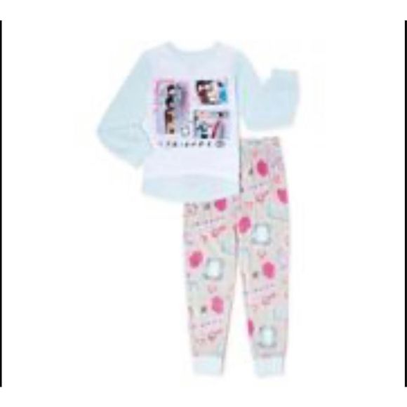 Friends TV Show Little Girl’s 2 Piece Long Sleeves Pajama Set Size 4/5 Ross Moni - Picture 8 of 9